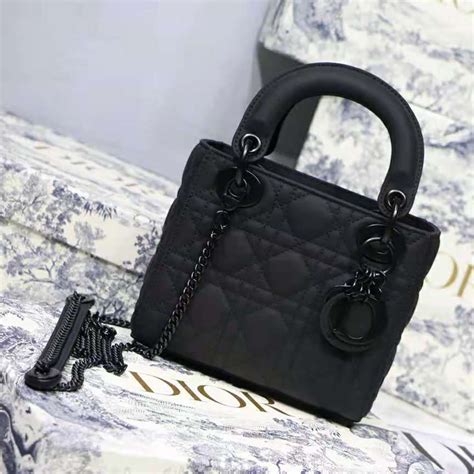 dior mini dior bag black ultramatte cannage calfskin women